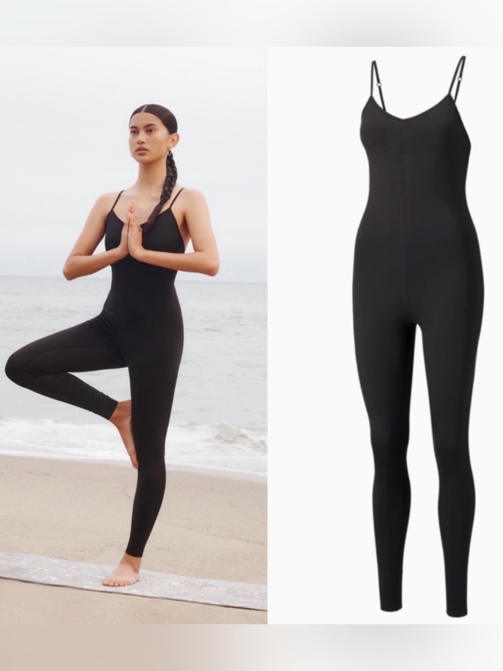 Goop/Puma sz XS unitard collab Black Spaghetti-Strap Jumpsuit good condition